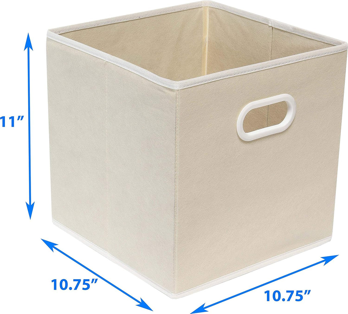 11-Inch Foldable Cube Storage Bins with Handles, Dark Gray
