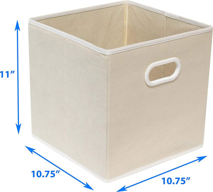11-Inch Foldable Cube Storage Bins with Handles, Dark Gray