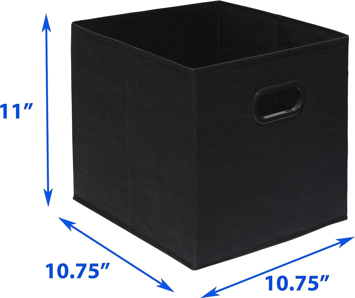 11-Inch Foldable Cube Storage Bins with Handles, Dark Gray