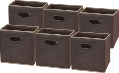 11-Inch Foldable Cube Storage Bins with Handles, Dark Gray