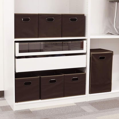 11-Inch Foldable Cube Storage Bins with Handles, Dark Gray