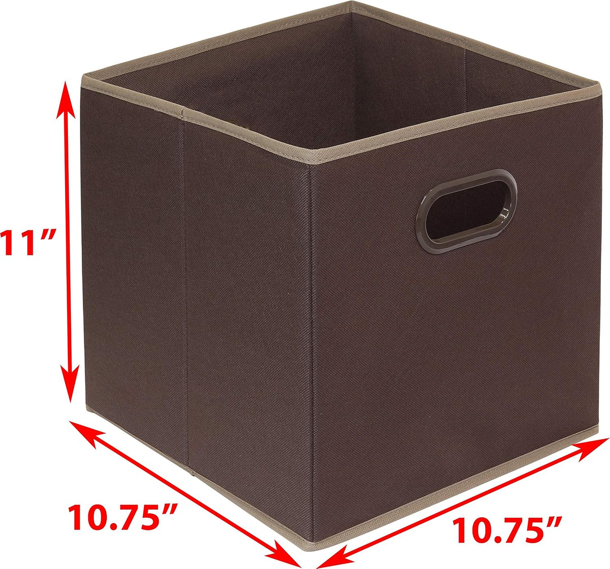 11-Inch Foldable Cube Storage Bins with Handles, Dark Gray