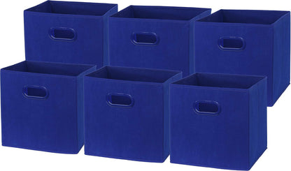 11-Inch Foldable Cube Storage Bins with Handles, Dark Gray