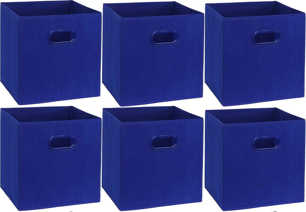 11-Inch Foldable Cube Storage Bins with Handles, Dark Gray