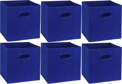 11-Inch Foldable Cube Storage Bins with Handles, Dark Gray