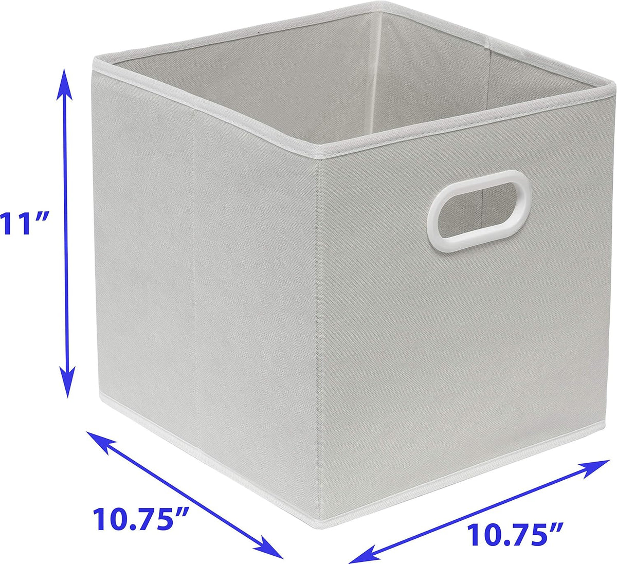 11-Inch Foldable Cube Storage Bins with Handles, Dark Gray