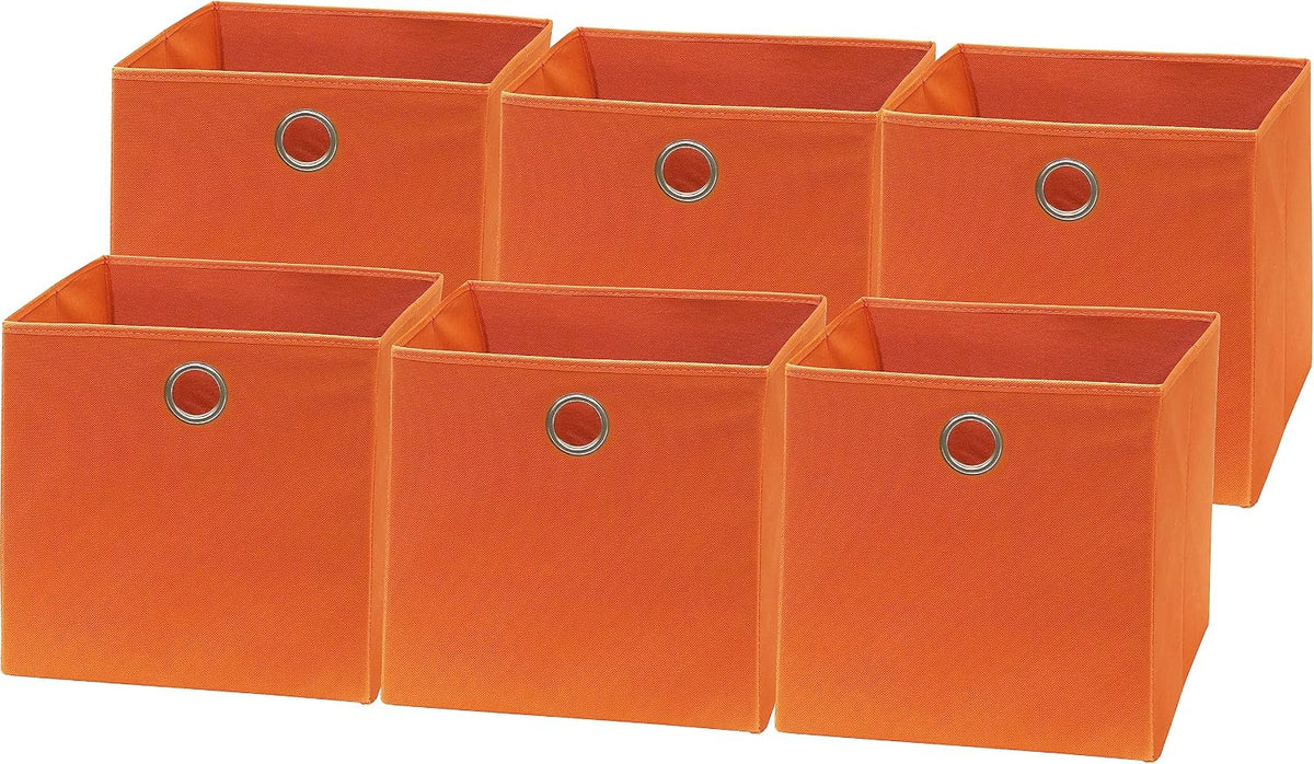 11-Inch Foldable Cube Storage Bins with Handles, Dark Gray