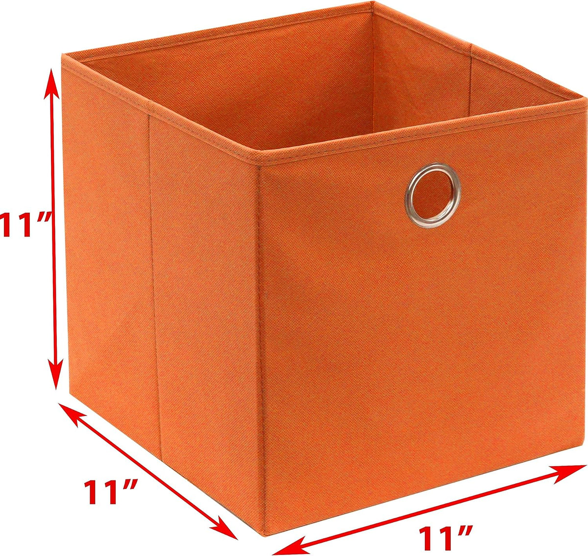 11-Inch Foldable Cube Storage Bins with Handles, Dark Gray