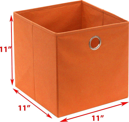 11-Inch Foldable Cube Storage Bins with Handles, Dark Gray