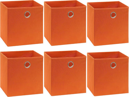 11-Inch Foldable Cube Storage Bins with Handles, Dark Gray