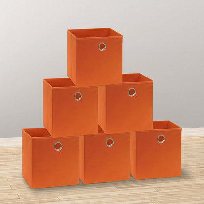 11-Inch Foldable Cube Storage Bins with Handles, Dark Gray