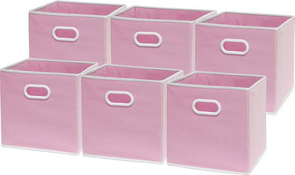 11-Inch Foldable Cube Storage Bins with Handles, Dark Gray