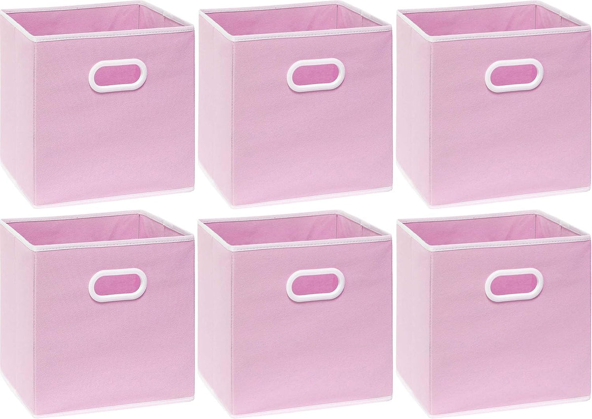 11-Inch Foldable Cube Storage Bins with Handles, Dark Gray