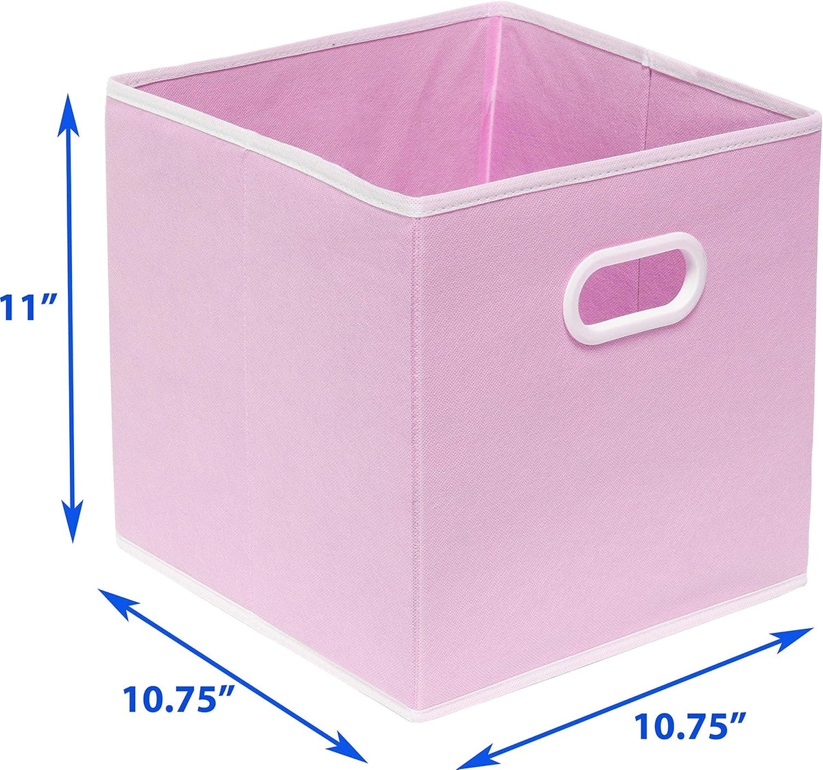 11-Inch Foldable Cube Storage Bins with Handles, Dark Gray