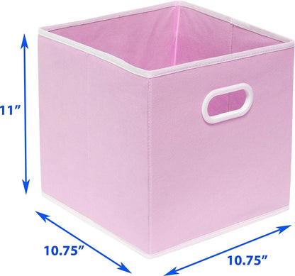 11-Inch Foldable Cube Storage Bins with Handles, Dark Gray