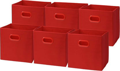 11-Inch Foldable Cube Storage Bins with Handles, Dark Gray