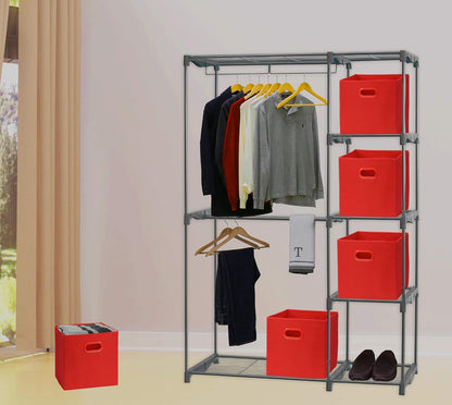 11-Inch Foldable Cube Storage Bins with Handles, Dark Gray