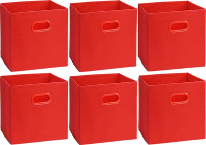 11-Inch Foldable Cube Storage Bins with Handles, Dark Gray