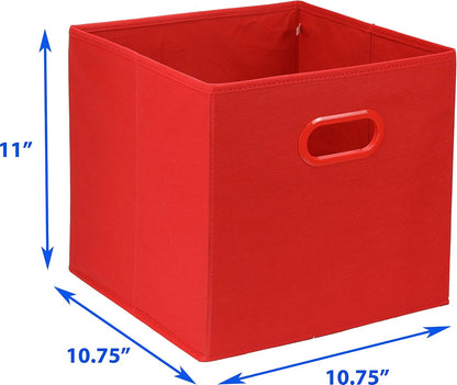 11-Inch Foldable Cube Storage Bins with Handles, Dark Gray