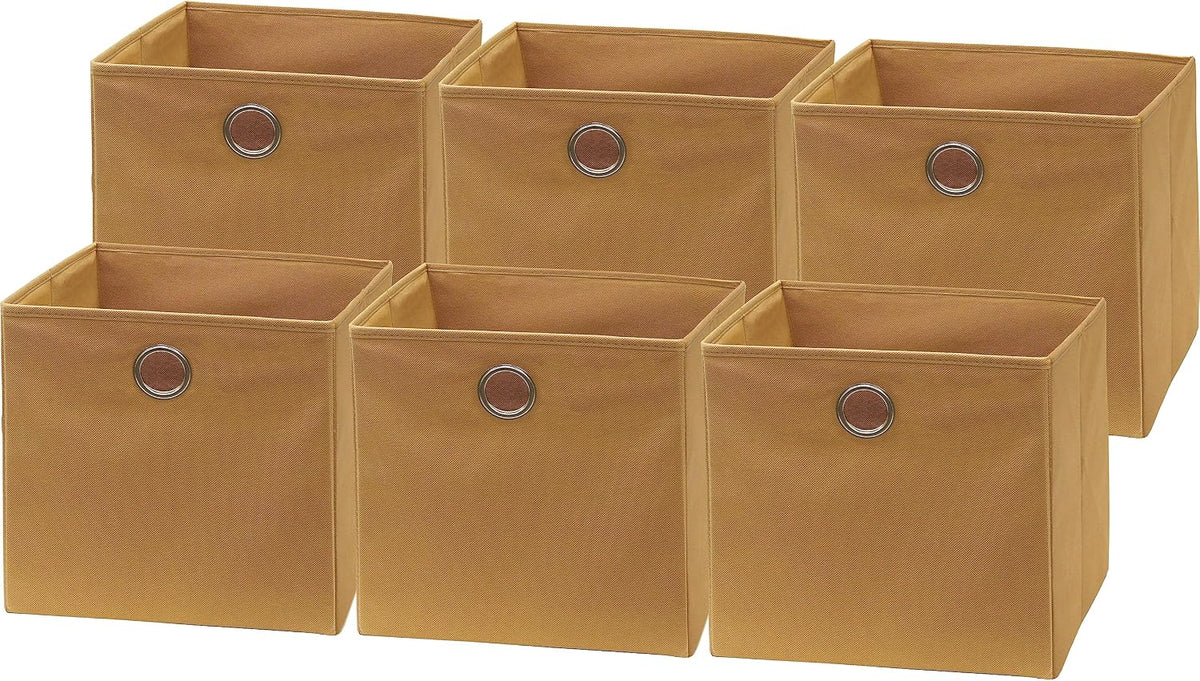 11-Inch Foldable Cube Storage Bins with Handles, Dark Gray