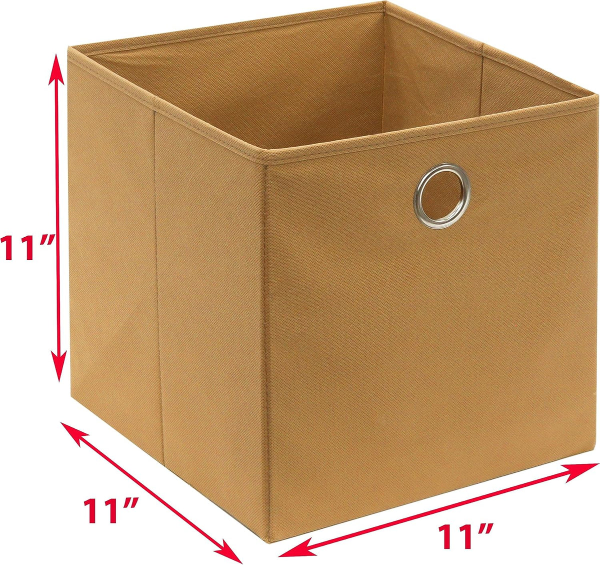 11-Inch Foldable Cube Storage Bins with Handles, Dark Gray