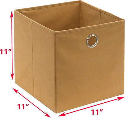 11-Inch Foldable Cube Storage Bins with Handles, Dark Gray
