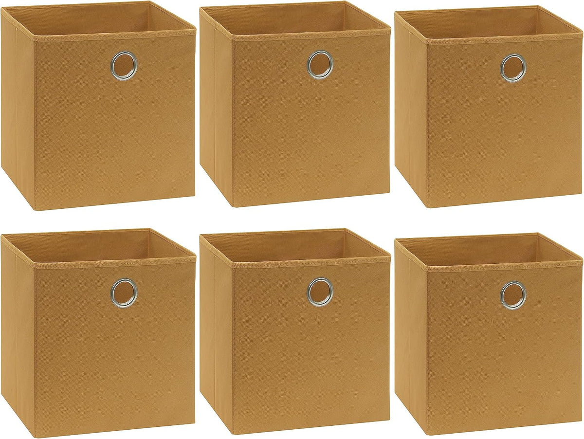 11-Inch Foldable Cube Storage Bins with Handles, Dark Gray