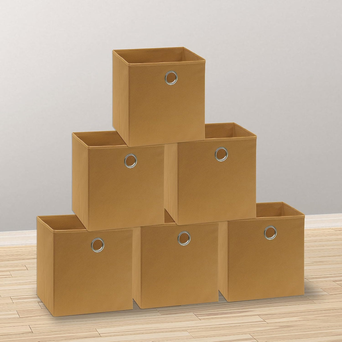 11-Inch Foldable Cube Storage Bins with Handles, Dark Gray