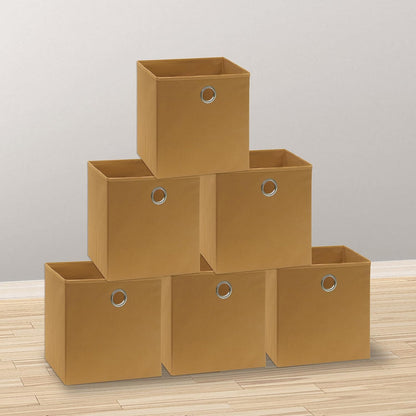 11-Inch Foldable Cube Storage Bins with Handles, Dark Gray