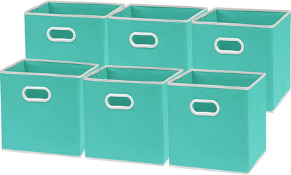 11-Inch Foldable Cube Storage Bins with Handles, Dark Gray