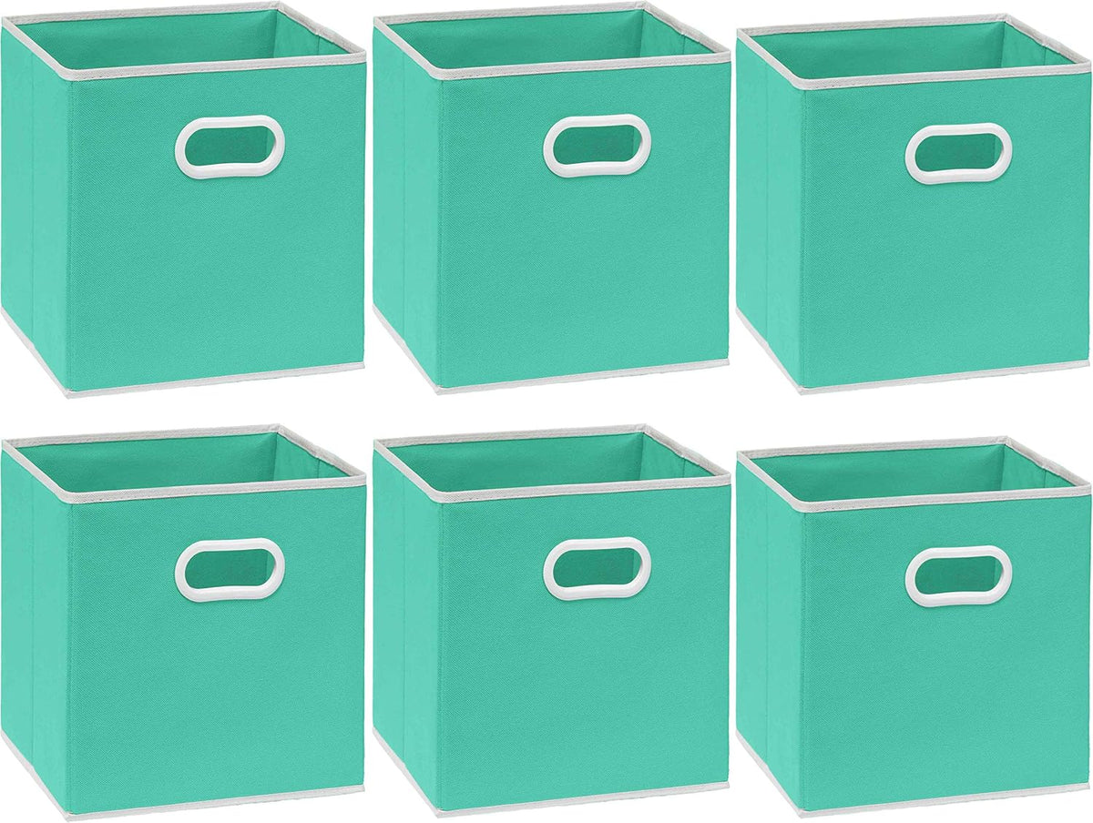 11-Inch Foldable Cube Storage Bins with Handles, Dark Gray