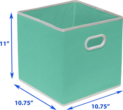 11-Inch Foldable Cube Storage Bins with Handles, Dark Gray