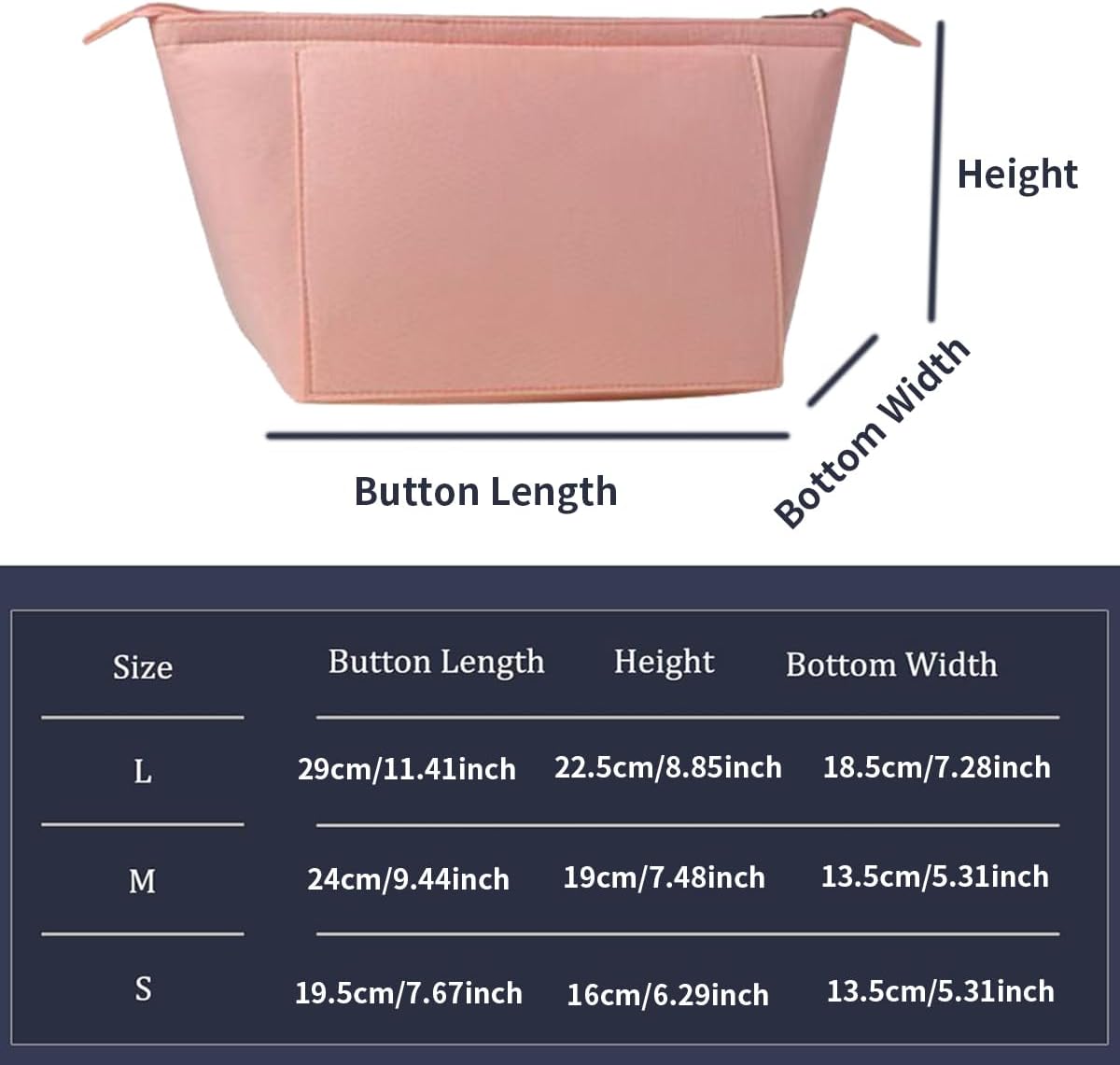 Felt Purse Organizer Insert Tote Organizers for Longchamp Divider Pocket & Zipper Inner Bag Liner fit Large, Navy Blue