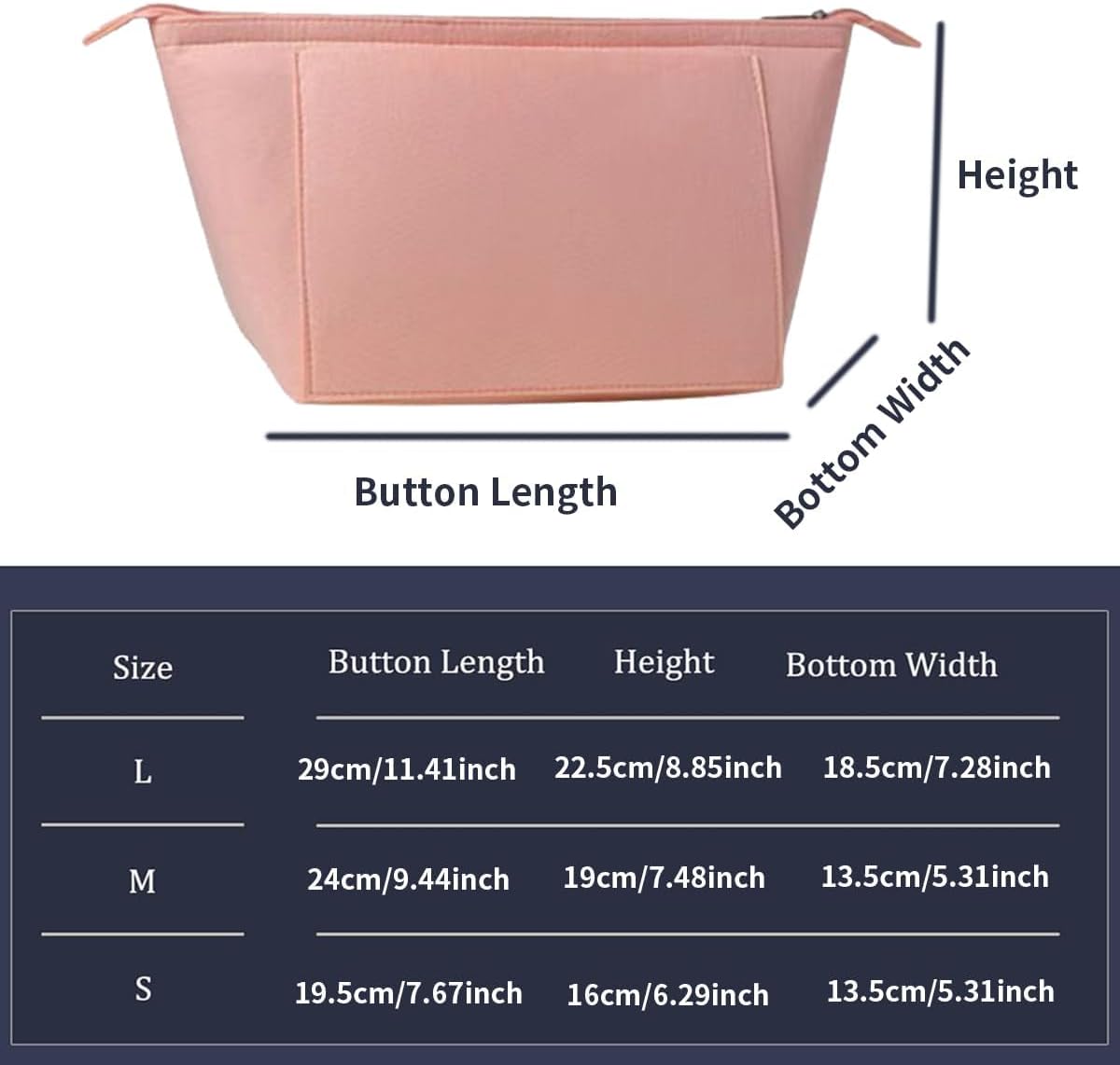 Felt Purse Organizer Insert Tote Organizers for Longchamp Divider Pocket & Zipper Inner Bag Liner fit Large, Navy Blue