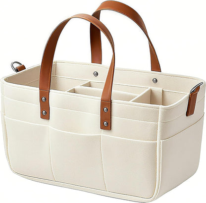 Baby Diaper Caddy, Nursery Storage Basket for Newborn & Baby‑Shower Gifts
