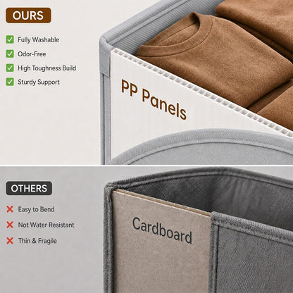 3-Pack Closet Storage Bins, Foldable Fabric Storage Baskets, Beige