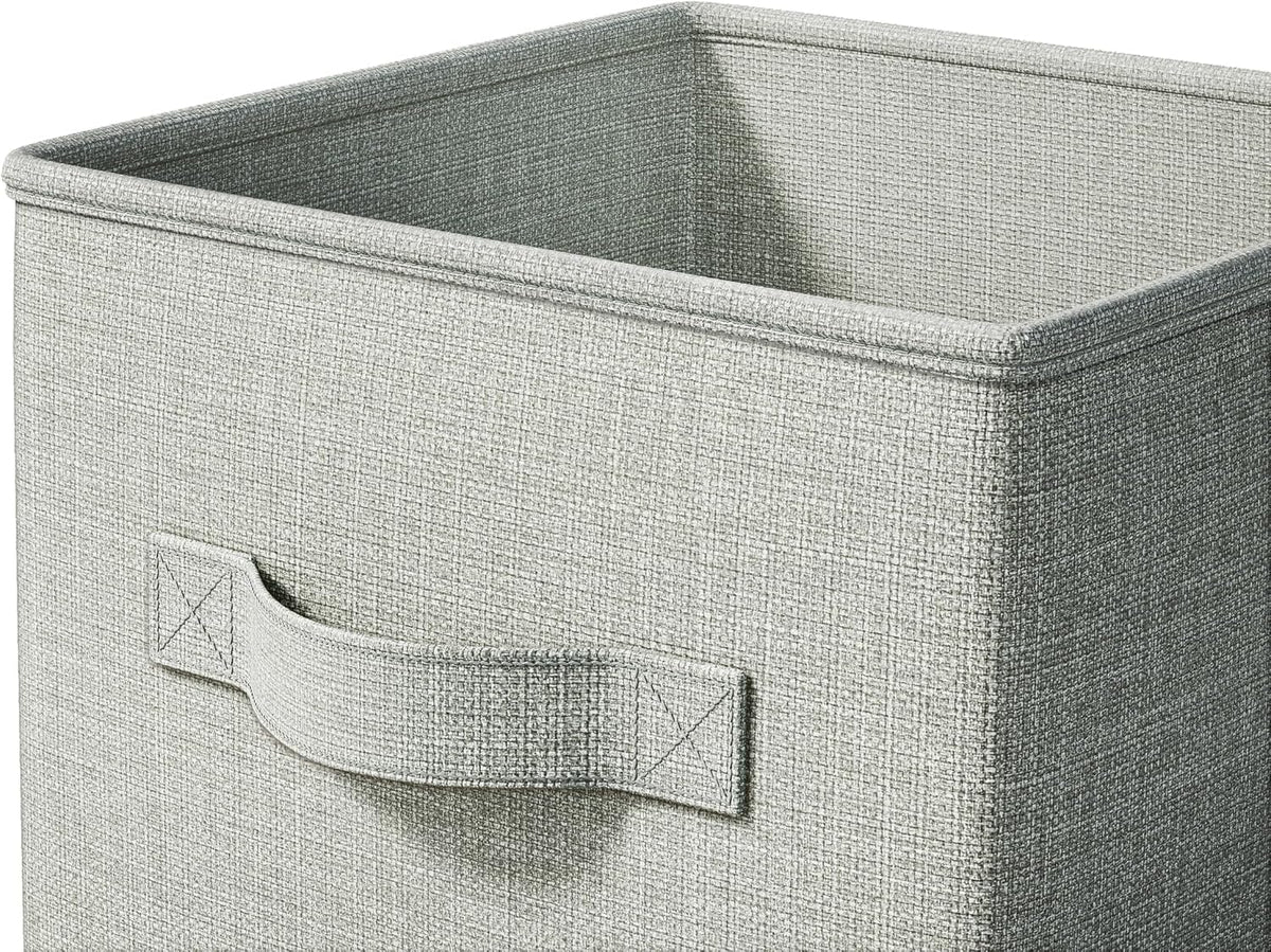 3-Pack Closet Storage Bins, Foldable Fabric Storage Baskets, Beige