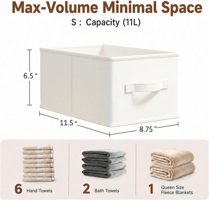 3-Pack Closet Storage Bins, Foldable Fabric Storage Baskets, Beige