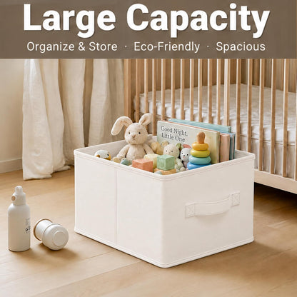 3-Pack Closet Storage Bins, Foldable Fabric Storage Baskets, Beige