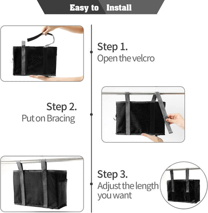 Bunk Bed Organizer, Bedside Caddy Hanging Bed Organizer Storage Bag 8 Pockets, for College Dorm Rooms Bed, Hospital Bed, Baby Bed Rails, 600D Oxford Cloth (Orange)