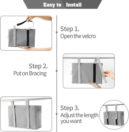 Bunk Bed Organizer, Bedside Caddy Hanging Bed Organizer Storage Bag 8 Pockets, for College Dorm Rooms Bed, Hospital Bed, Baby Bed Rails, 600D Oxford Cloth (Orange)