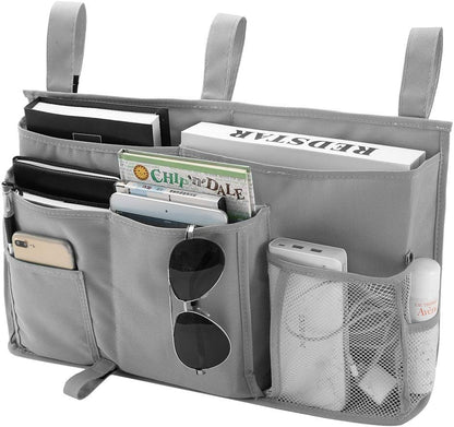 Bunk Bed Organizer, Bedside Caddy Hanging Bed Organizer Storage Bag 8 Pockets, for College Dorm Rooms Bed, Hospital Bed, Baby Bed Rails, 600D Oxford Cloth (Orange)