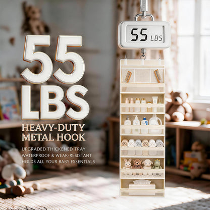 Over the Door Organizer, 55lbs Capacity 6-Shelf Closet Hanging Storage with 13 Mesh Pockets, Behind the Door Storage for Baby Nursery, Bathroom, Bedroom, and Dorm