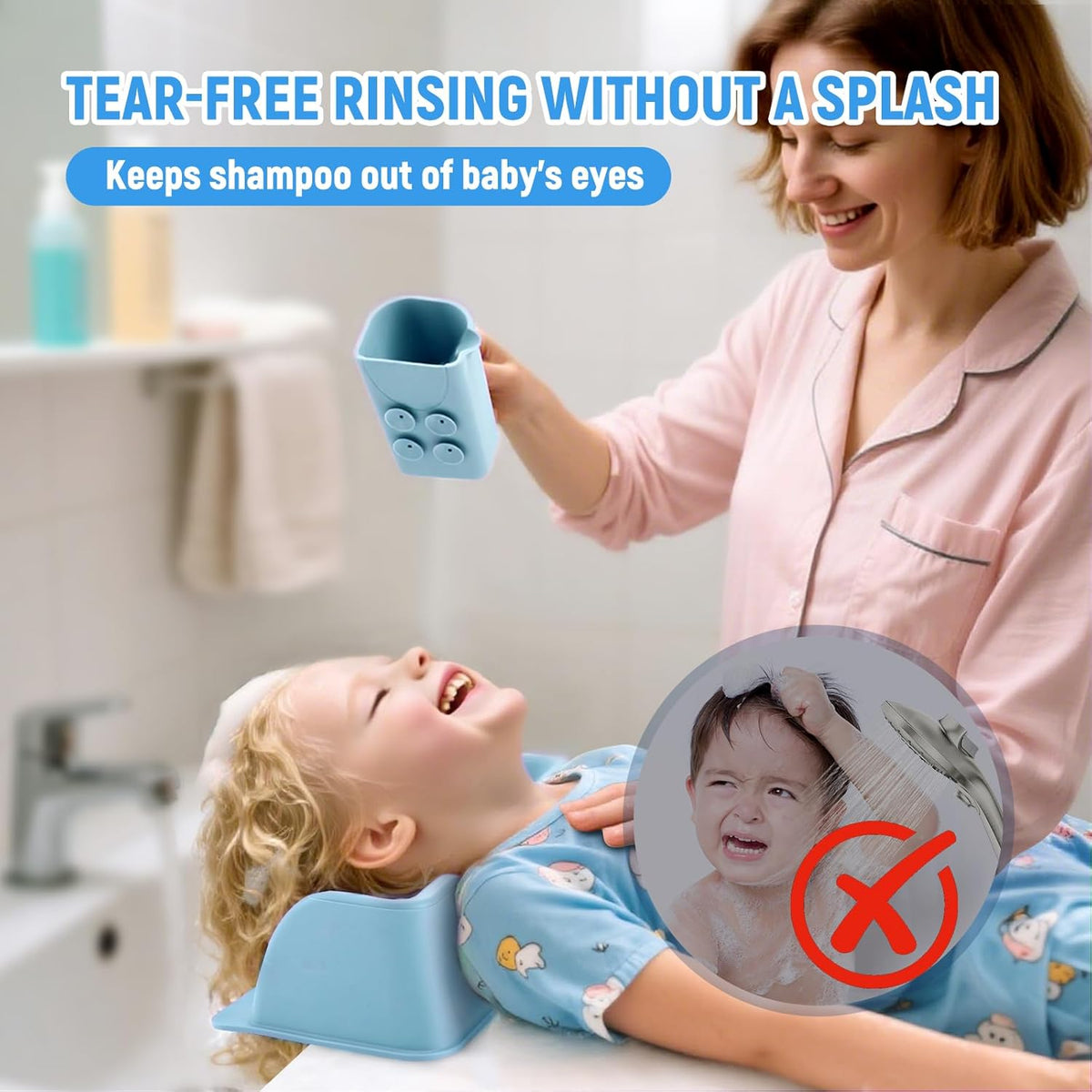 Baby Bath Rinse Cup with Suction Base