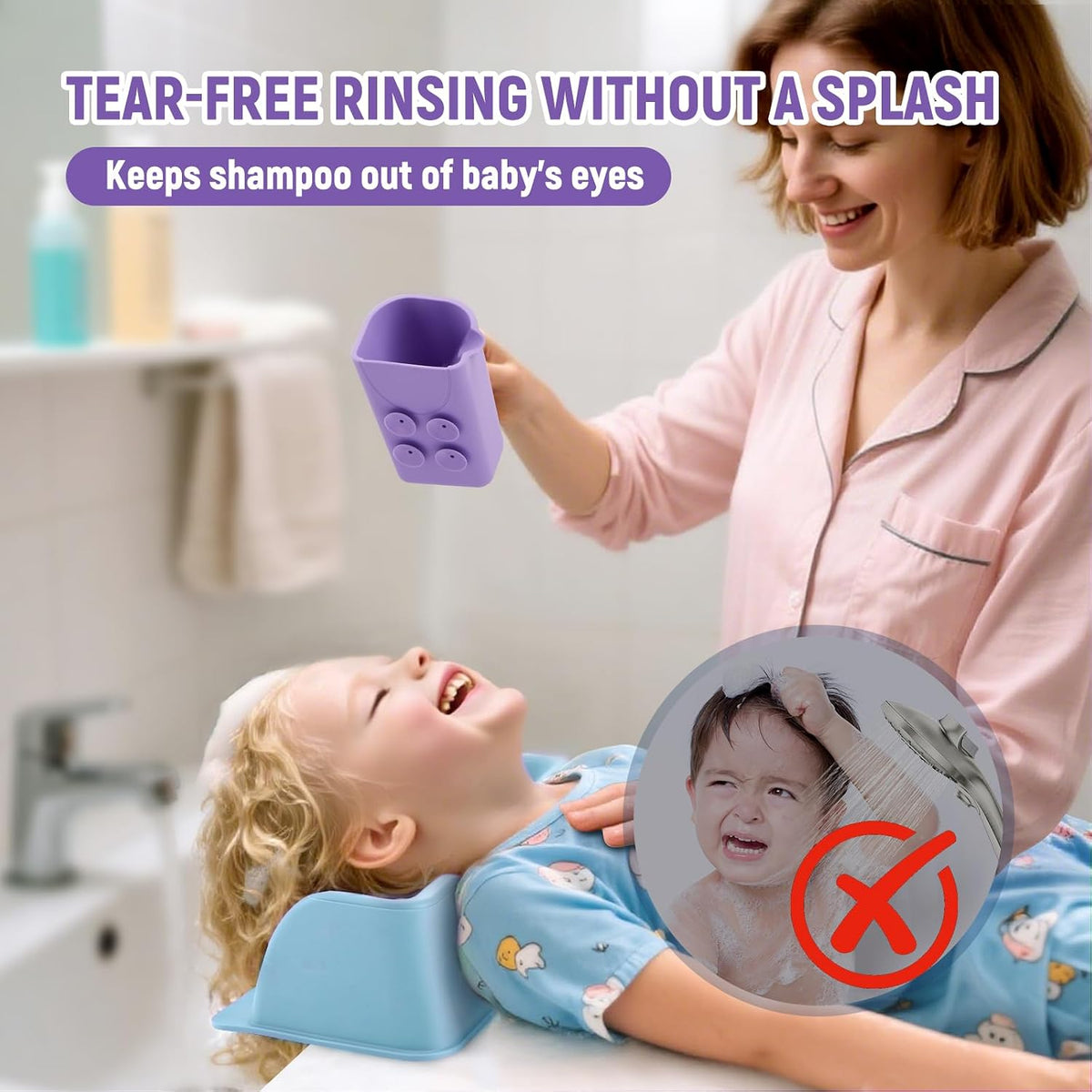 Baby Bath Rinse Cup with Suction Base