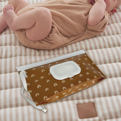 Baby Wipe Holder,Wipe Dispenser, 3-Pack Portable Refillable Wipe Container,Reusable Travel Baby Wipes Case, Waterproof and Dustproof, Wipe Holder for Diaper (Pink)