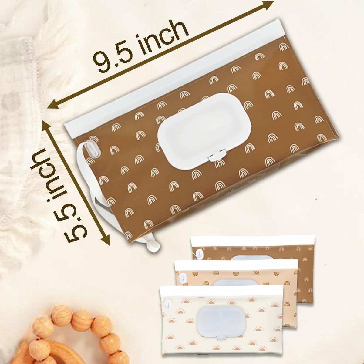 Baby Wipe Holder,Wipe Dispenser, 3-Pack Portable Refillable Wipe Container,Reusable Travel Baby Wipes Case, Waterproof and Dustproof, Wipe Holder for Diaper (Pink)