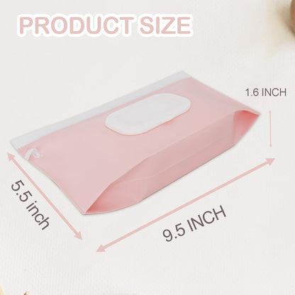 Baby Wipe Holder,Wipe Dispenser, 3-Pack Portable Refillable Wipe Container,Reusable Travel Baby Wipes Case, Waterproof and Dustproof, Wipe Holder for Diaper (Pink)