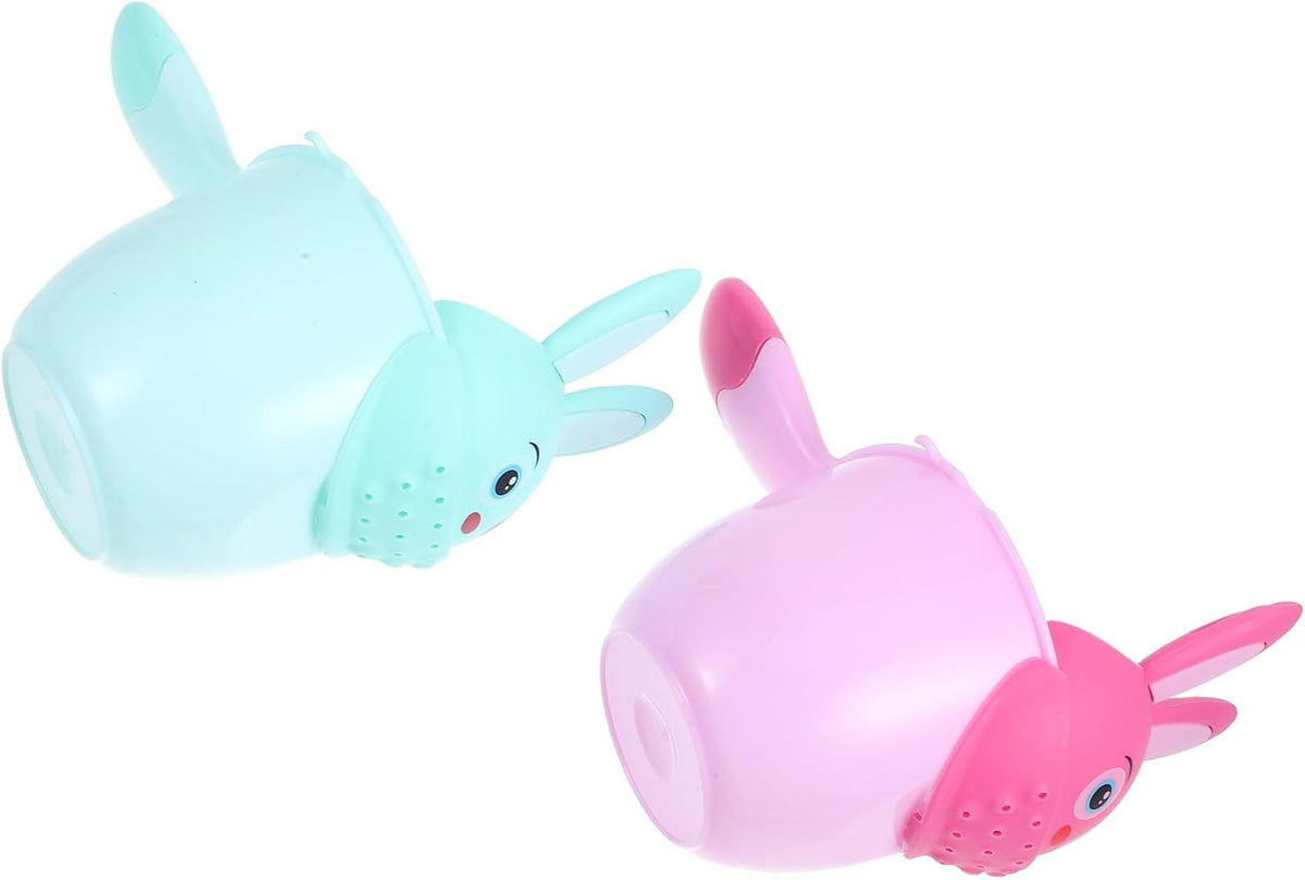 2pcs Bath Rinse Cup Animal Shapes Pp Material Shampoo Rinser for Boy Girl Bath Water Spoon for Newborns and Boys and Girls