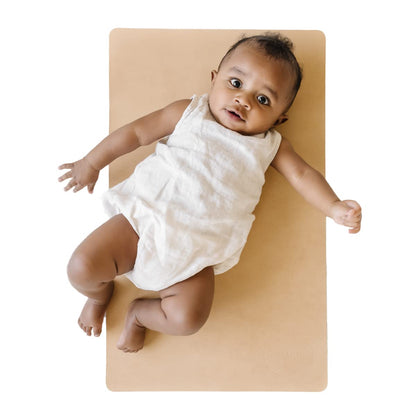 Vegan Leather Baby Diaper Changing Mat – Portable, Wipeable Travel Changing Pad for Diaper Bag, Foldable Waterproof Changing Station (16" x 26")